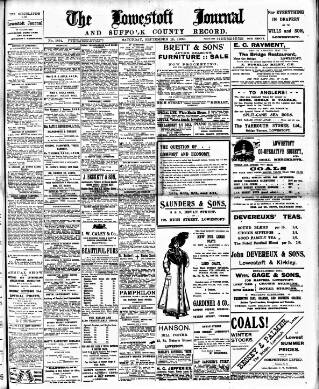 cover page of Lowestoft Journal published on September 18, 1909