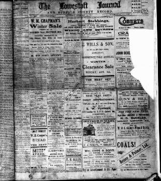 cover page of Lowestoft Journal published on December 30, 1911