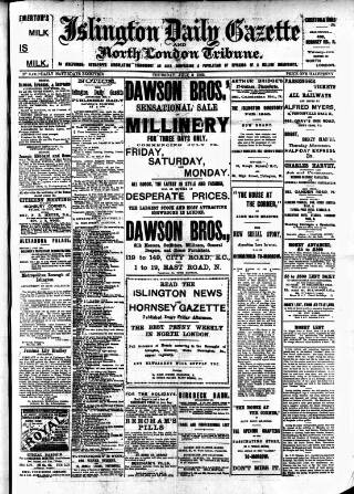 cover page of Islington Gazette published on July 6, 1905