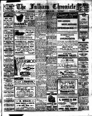 cover page of Fulham Chronicle published on November 30, 1934