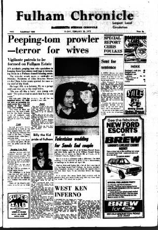 cover page of Fulham Chronicle published on February 28, 1975