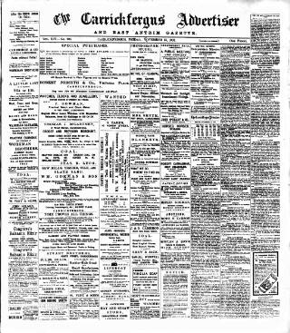 cover page of Carrickfergus Advertiser published on November 15, 1901