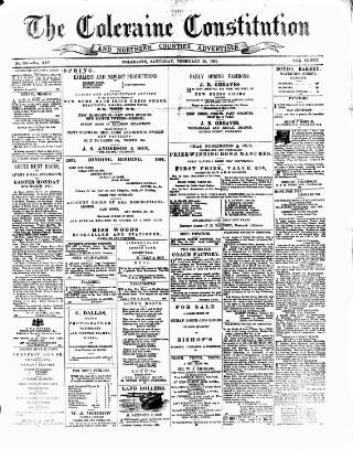 cover page of Northern Constitution published on February 28, 1891