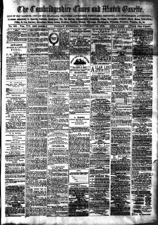 cover page of Cambridgeshire Times published on November 15, 1878