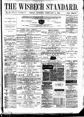 cover page of Wisbech Standard published on February 8, 1889