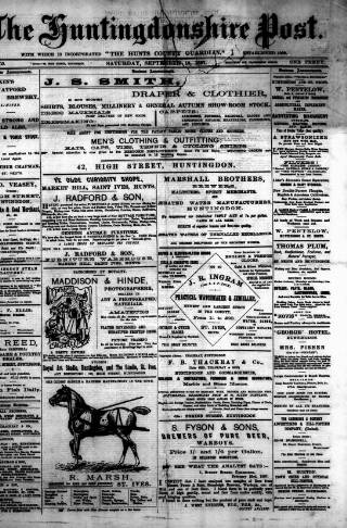 cover page of Hunts Post published on September 18, 1897