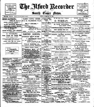 cover page of Ilford Recorder published on February 28, 1902
