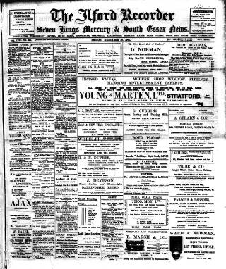 cover page of Ilford Recorder published on December 30, 1904