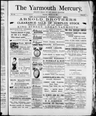 cover page of Yarmouth Mercury published on February 28, 1891
