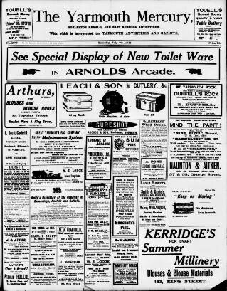 cover page of Yarmouth Mercury published on July 6, 1912