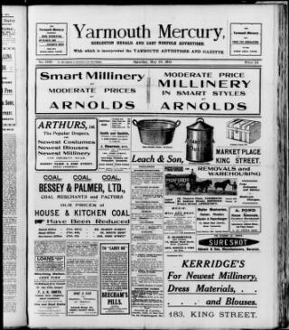 cover page of Yarmouth Mercury published on May 29, 1915