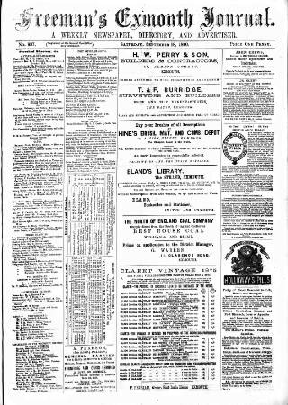 cover page of Exmouth Journal published on September 18, 1880