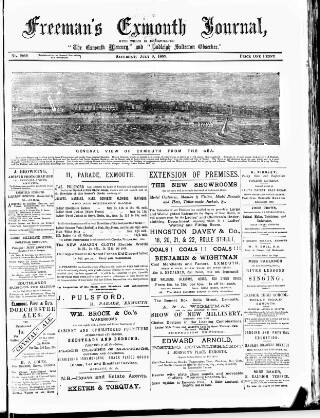 cover page of Exmouth Journal published on July 6, 1889