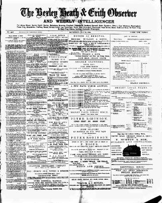 cover page of Bexley Heath and Bexley Observer published on July 6, 1889