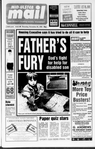cover page of Mid-Ulster Mail published on November 30, 1995