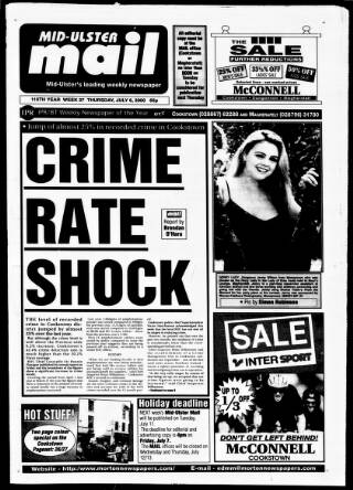 cover page of Mid-Ulster Mail published on July 6, 2000