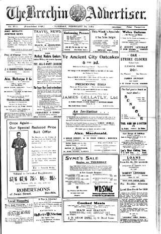 cover page of Brechin Advertiser published on February 28, 1939