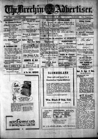 cover page of Brechin Advertiser published on November 30, 1954