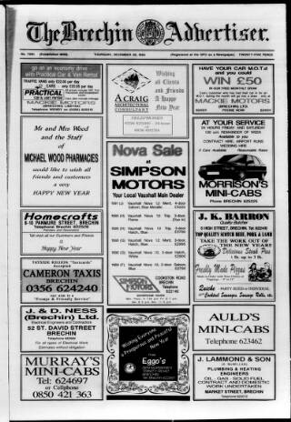 cover page of Brechin Advertiser published on December 30, 1993