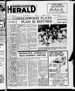 cover page of Milngavie and Bearsden Herald published on February 28, 1969