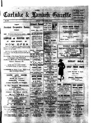 cover page of Carluke and Lanark Gazette published on November 15, 1919