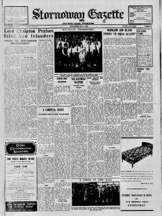 cover page of Stornoway Gazette and West Coast Advertiser published on July 6, 1963