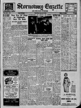 cover page of Stornoway Gazette and West Coast Advertiser published on September 18, 1965
