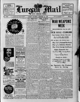 cover page of Lurgan Mail published on November 30, 1940