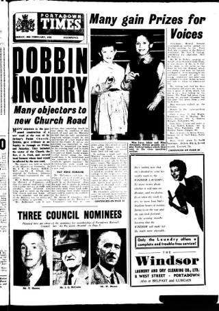 cover page of Portadown Times published on February 28, 1958