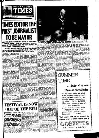 cover page of Portadown Times published on May 29, 1959