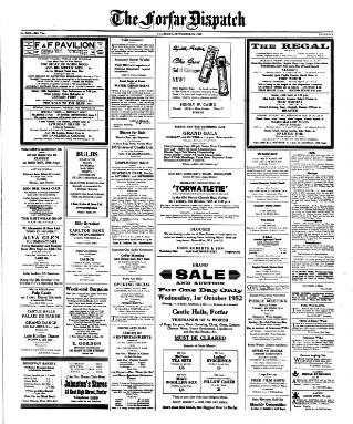 cover page of Forfar Dispatch published on September 18, 1952