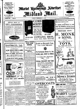 cover page of Market Harborough Advertiser and Midland Mail published on November 15, 1935