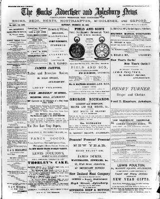cover page of Bucks Advertiser & Aylesbury News published on December 30, 1893