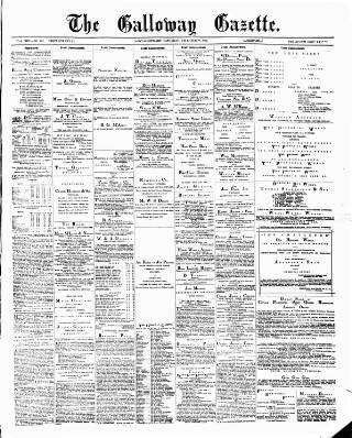 cover page of Galloway Gazette published on December 30, 1882