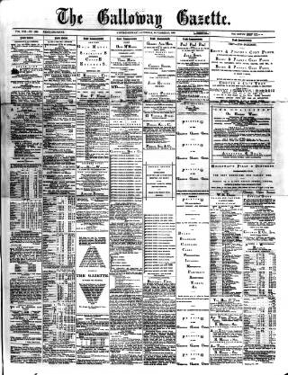 cover page of Galloway Gazette published on November 15, 1890