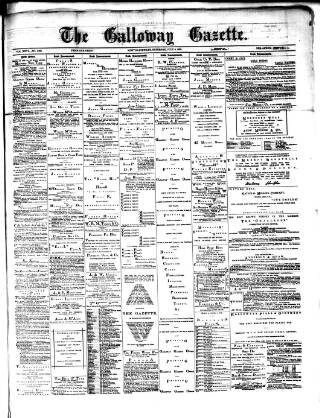 cover page of Galloway Gazette published on July 6, 1895