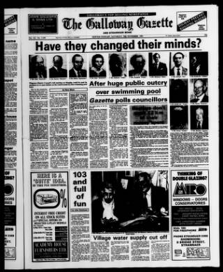 cover page of Galloway Gazette published on November 30, 1991