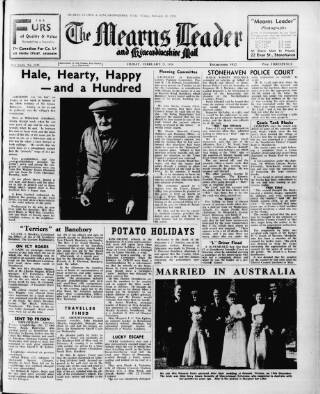cover page of Mearns Leader published on February 28, 1958