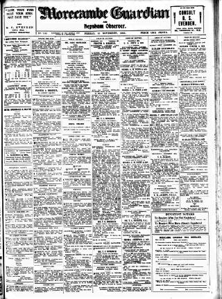 cover page of Morecambe Guardian published on November 15, 1935