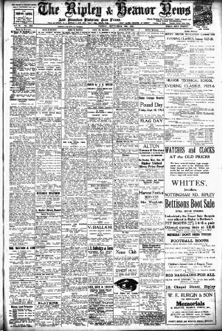 cover page of Ripley and Heanor News and Ilkeston Division Free Press published on September 18, 1925