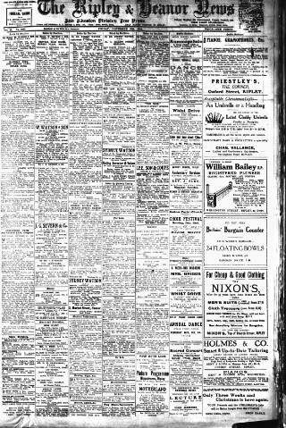 cover page of Ripley and Heanor News and Ilkeston Division Free Press published on November 30, 1928