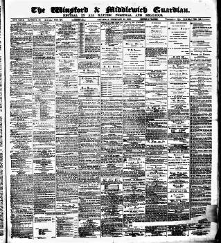 cover page of Winsford & Middlewich Guardian published on February 28, 1885