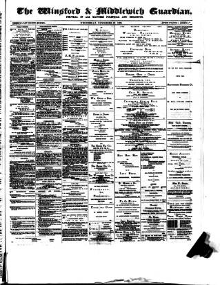 cover page of Winsford & Middlewich Guardian published on November 30, 1898