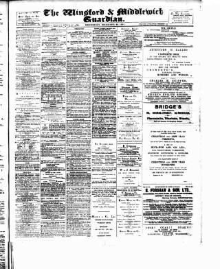 cover page of Winsford & Middlewich Guardian published on December 30, 1908