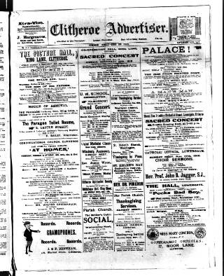 cover page of Clitheroe Advertiser and Times published on November 15, 1918