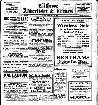 cover page of Clitheroe Advertiser and Times published on February 28, 1936