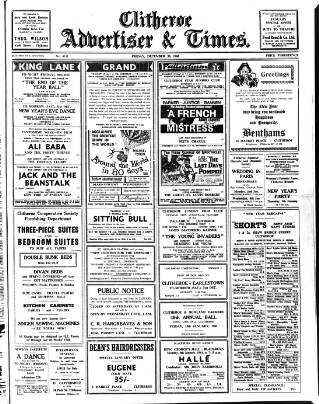 cover page of Clitheroe Advertiser and Times published on December 30, 1960