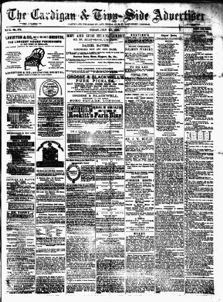 cover page of Cardigan & Tivy-side Advertiser published on July 6, 1877