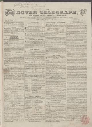 cover page of Dover Telegraph and Cinque Ports General Advertiser published on November 30, 1833