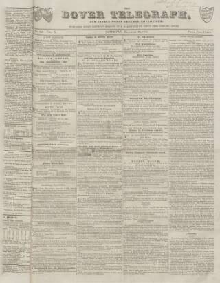 cover page of Dover Telegraph and Cinque Ports General Advertiser published on December 30, 1843